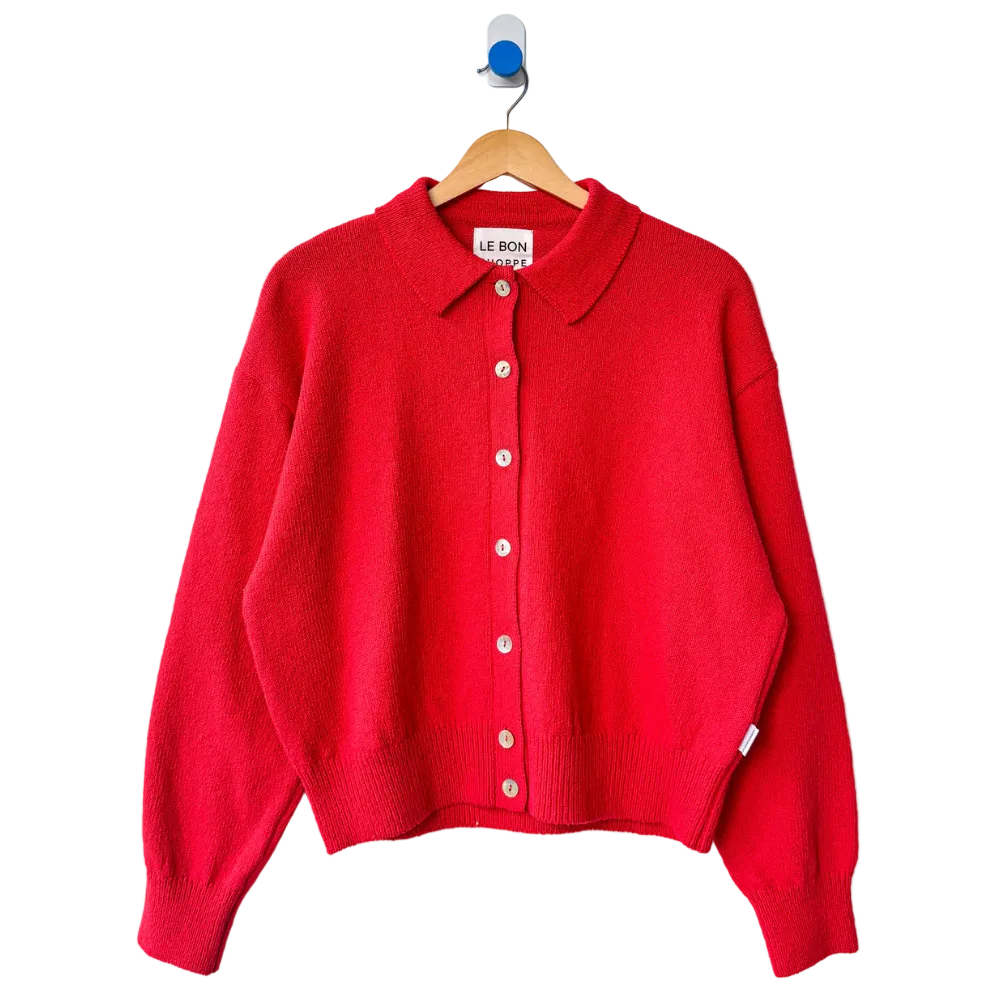 The Club Cardigan in Chili