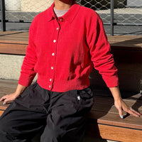 The Club Cardigan in Chili