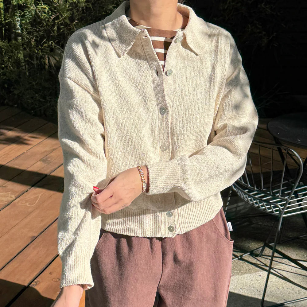 The Club Cardigan in Naturel