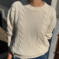 Cotton Fisherman Sweater in Naturel