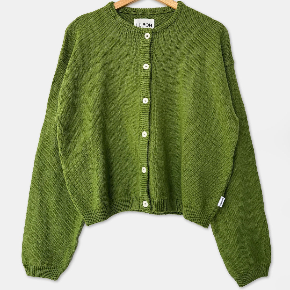 Cotton Leila Cardigan in Avocado