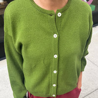 Cotton Leila Cardigan in Avocado