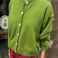 Cotton Leila Cardigan in Avocado