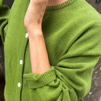 Cotton Leila Cardigan in Avocado