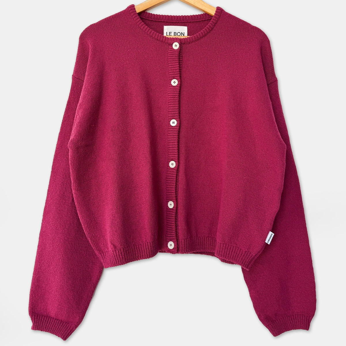 Cotton Leila Cardigan in Prune