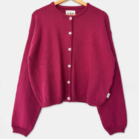 Cotton Leila Cardigan in Prune