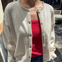 Cotton Leila Cardigan in Naturel