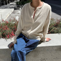 Cotton Leila Cardigan in Naturel