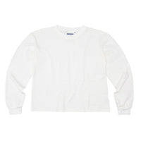 Cropped Long Sleeve Tee in Washed White