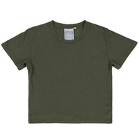 Cropped Ojai Tee in Olive Green