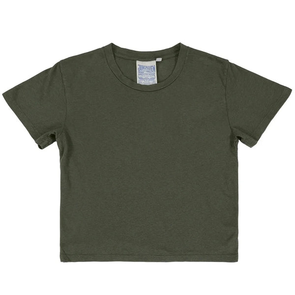 Cropped Ojai Tee in Olive Green