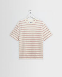 Dean Stitch Stripe Tee in Rust
