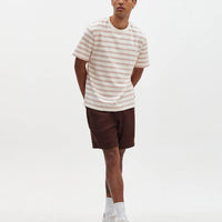 Dean Stitch Stripe Tee in Rust