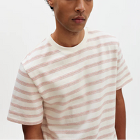 Dean Stitch Stripe Tee in Rust