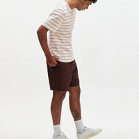Dean Stitch Stripe Tee in Rust
