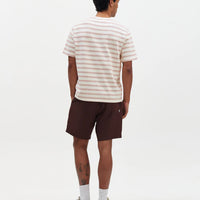 Dean Stitch Stripe Tee in Rust
