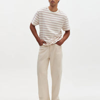 Dean Stitch Stripe Tee in Rust