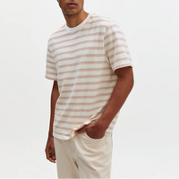 Dean Stitch Stripe Tee in Rust