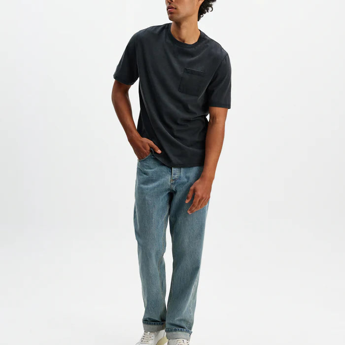 Dean Pocket Tee in Washed Black