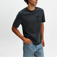 Dean Pocket Tee in Washed Black