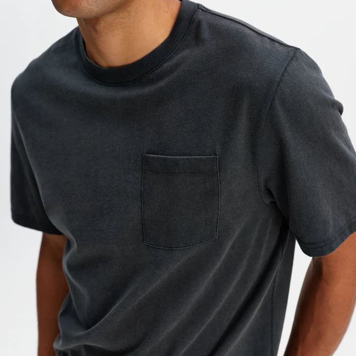 Dean Pocket Tee in Washed Black
