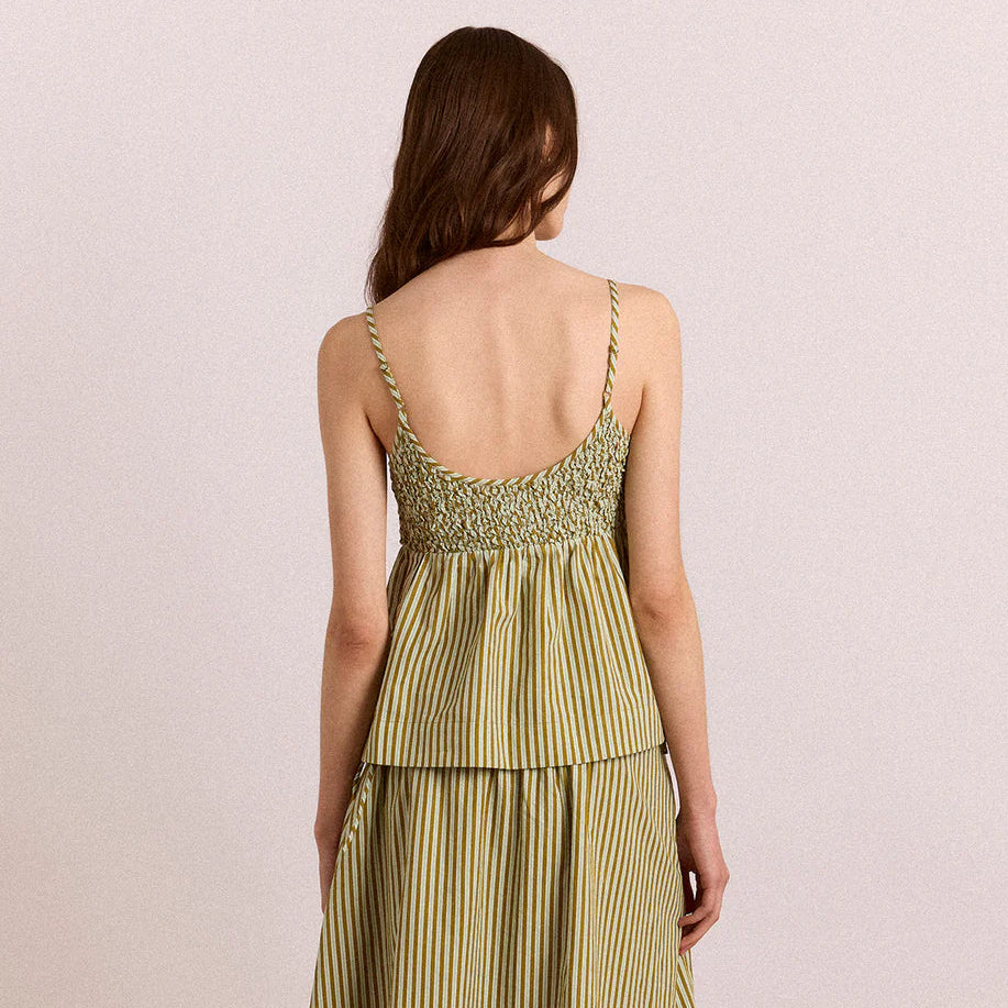 Dinah Cami in Green Stripe