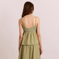 Dinah Cami in Green Stripe