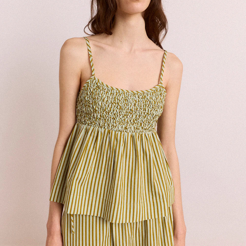 Dinah Cami in Green Stripe