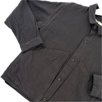 Panel Pockets Shirt Jacket in Black