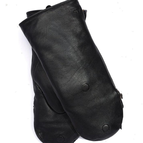 Zip Top Leather Glove with Faux Fur