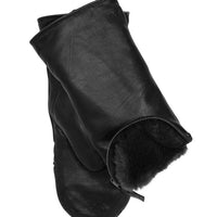 Zip Top Leather Glove with Faux Fur