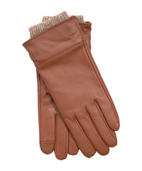 Rib Cuff Leather Glove in Cinnamon