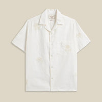 Embroidery Nature Ramie Shirt in Ecru
