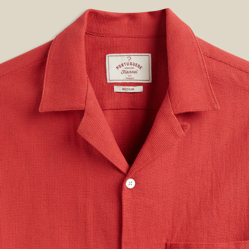 Embroidery Piquet Shirt in Clay