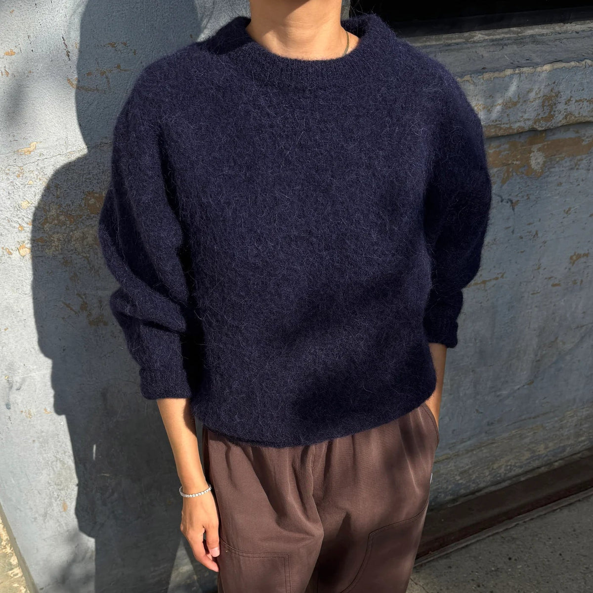 Elio Alpaca Sweater in Navy