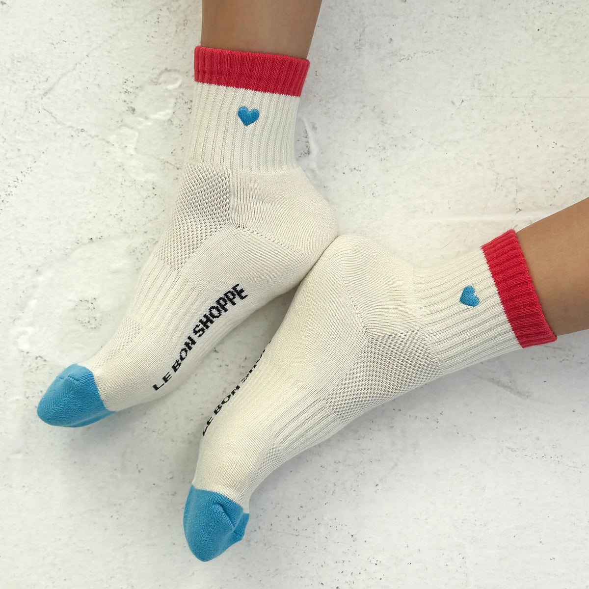 Embroidered Color Block Girlfriend Socks