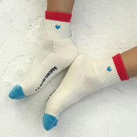 Embroidered Color Block Girlfriend Socks