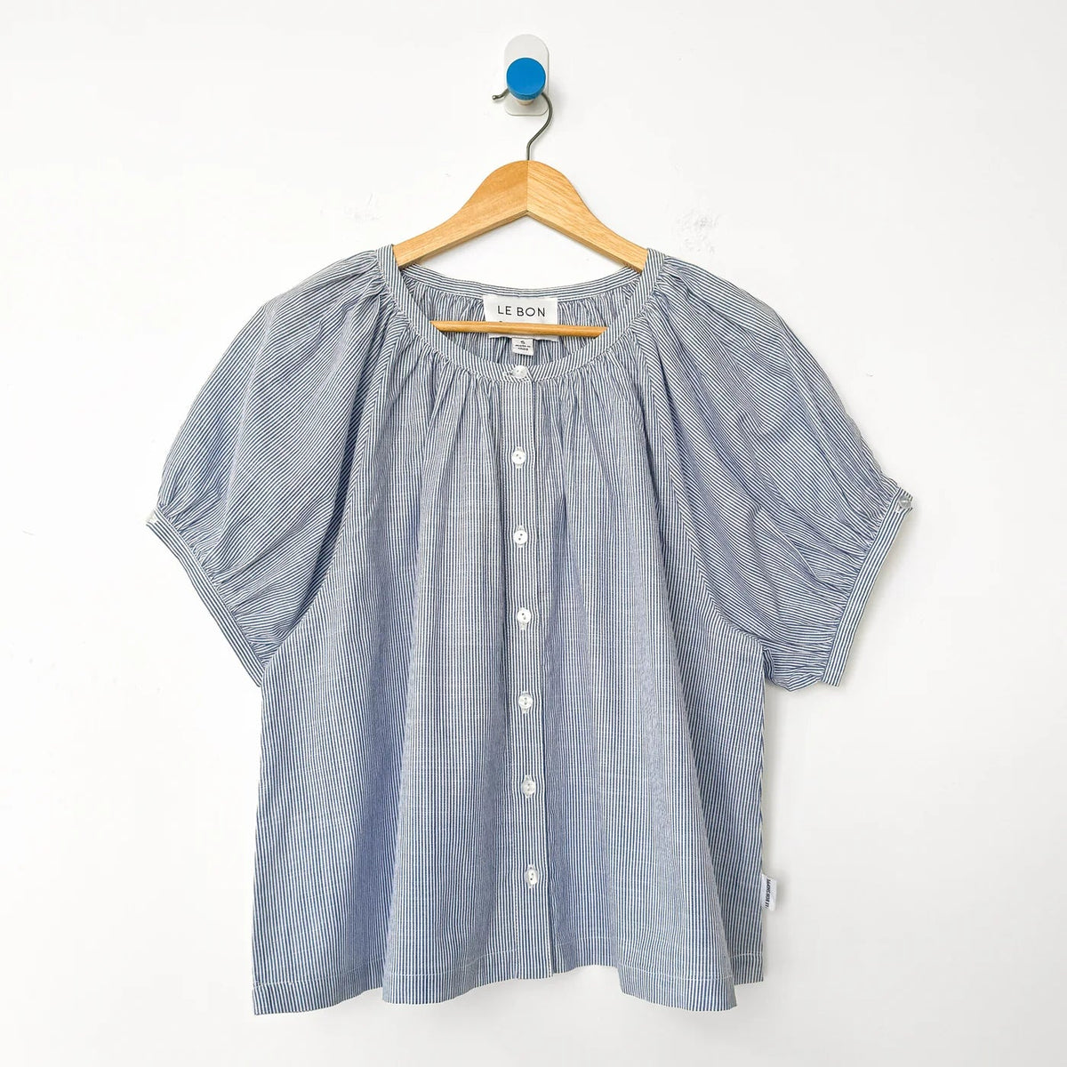 Emily Short Sleeve Top in Blue Stripe