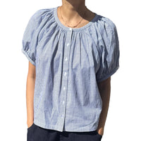 Emily Short Sleeve Top in Blue Stripe