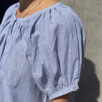 Emily Short Sleeve Top in Blue Stripe