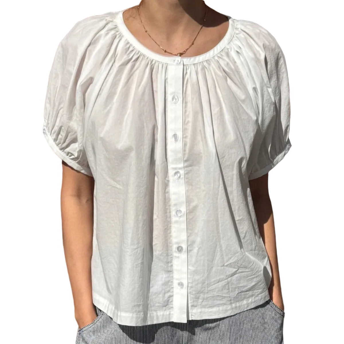 Emily Short Sleeve Top in White