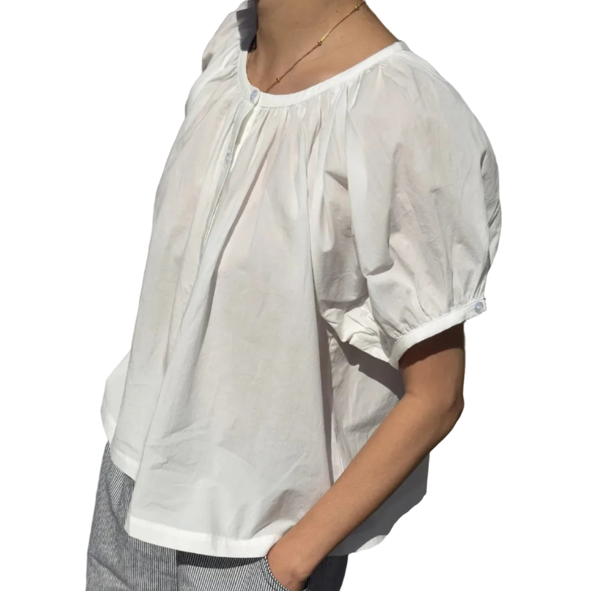 Emily Short Sleeve Top in White