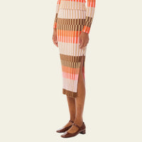 Bodhi Knit Skirt in Orange Block