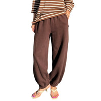 French Terry Balloon Pants in Cocoa Bean