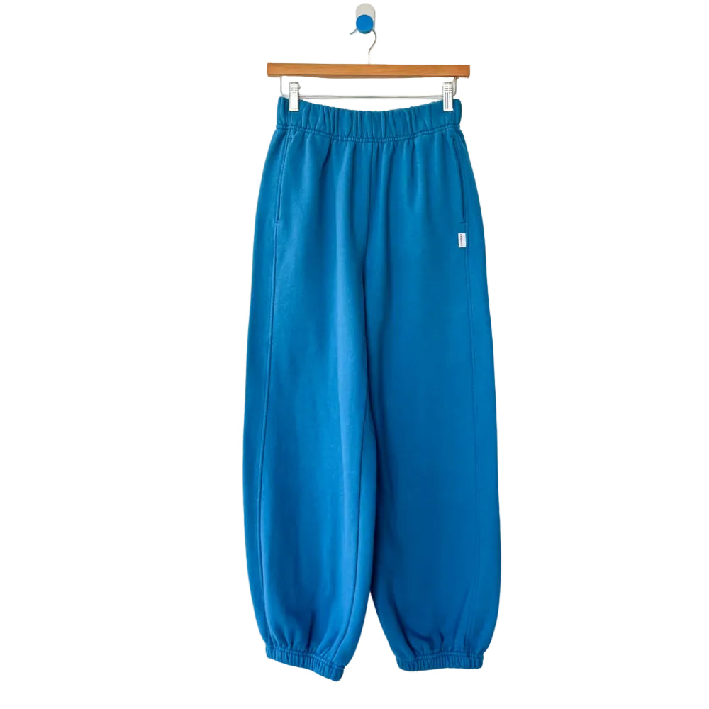 French Terry Balloon Pants in Teal Blue