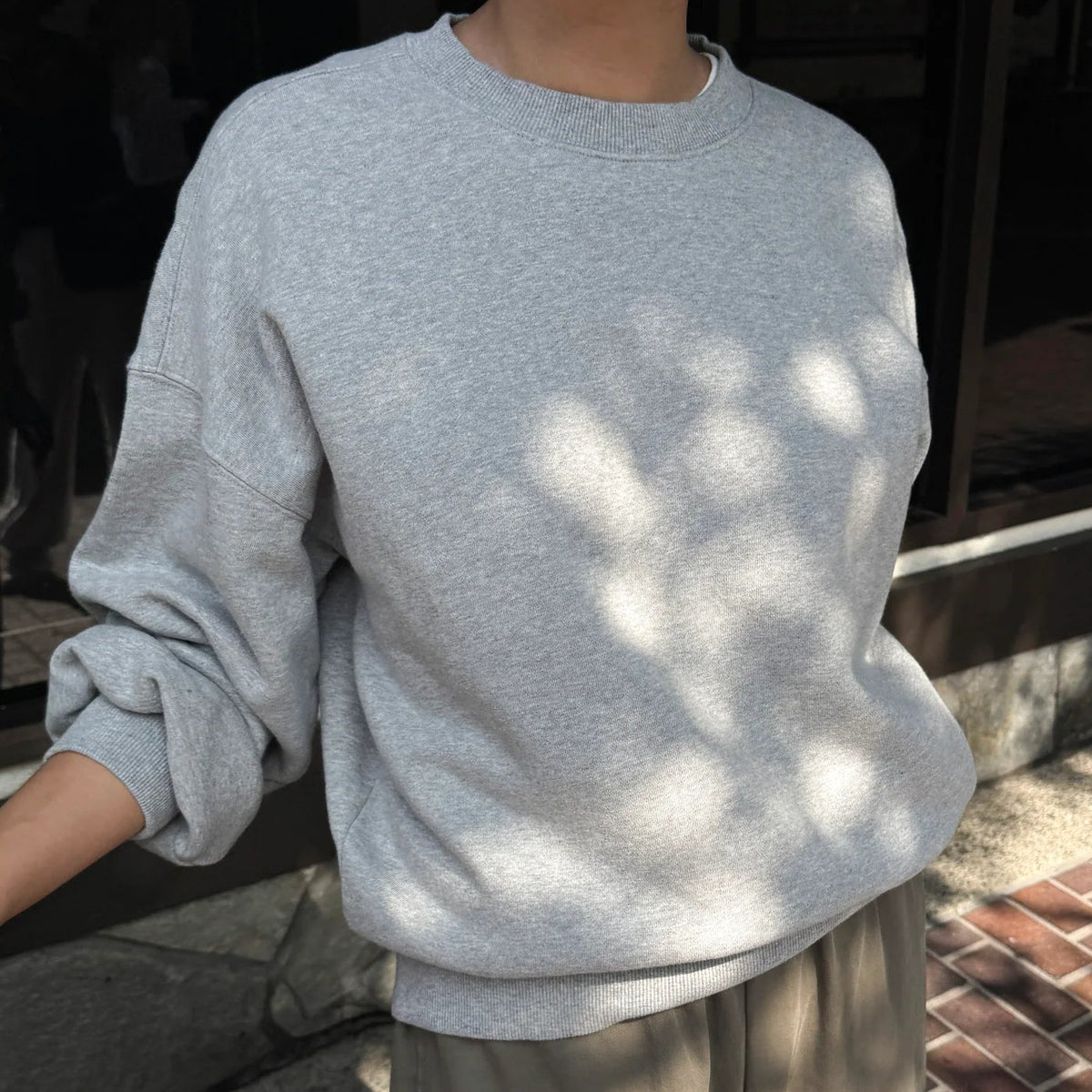 French Terry Core Sweatshirt in Melange Grey