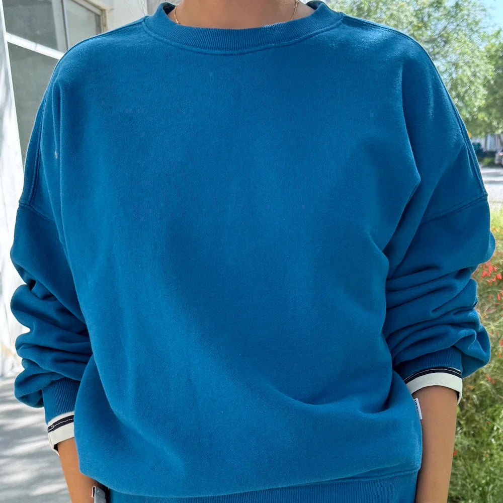 French Terry Core Sweatshirt in Teal Blue