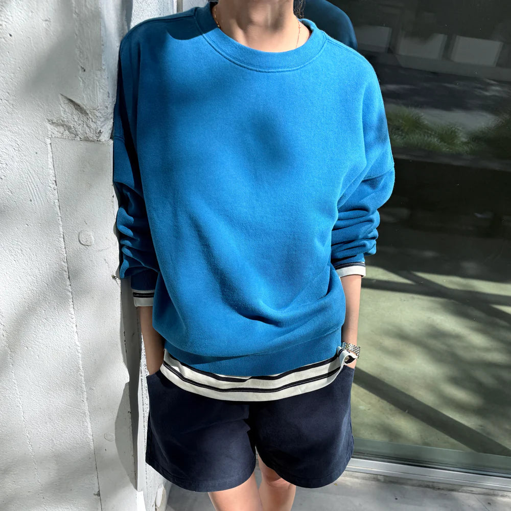 French Terry Core Sweatshirt in Teal Blue