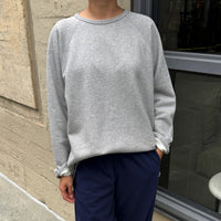 French Terry Raglan Tee in Melange Grey