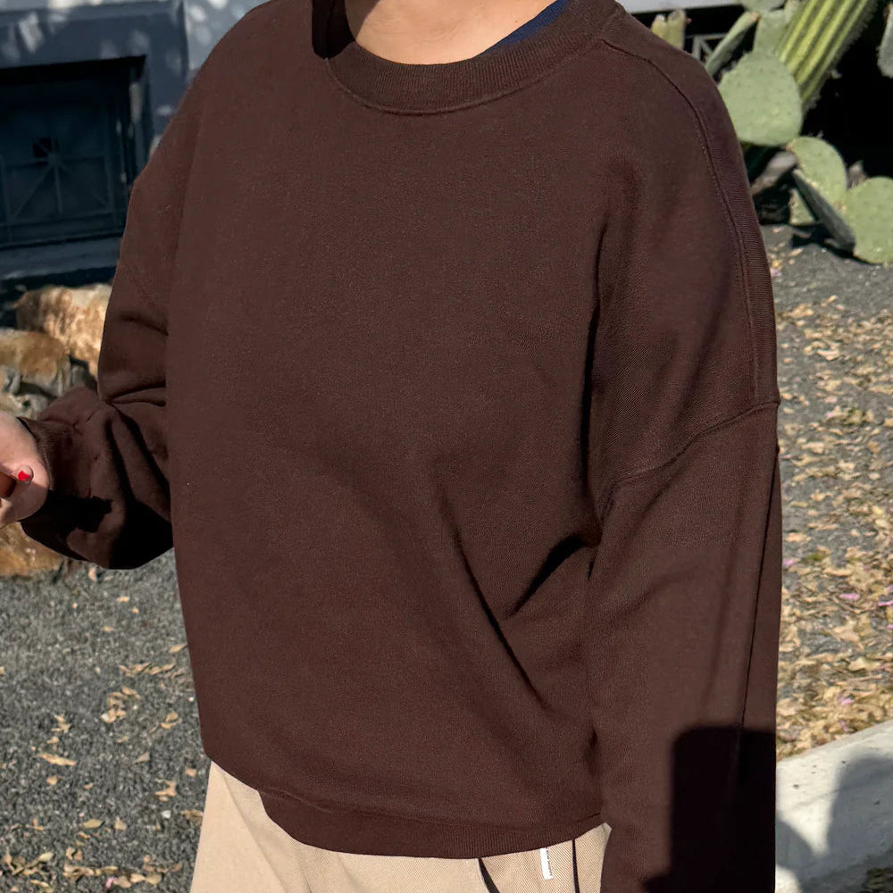 French Terry Core Sweatshirt in Cocoa Bean